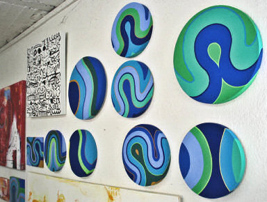 Bilder im Atelier der Künstlerin Angela Giesselmann, Darmstadt